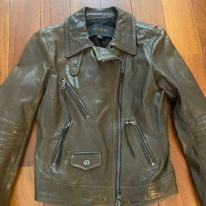 Coach Olive Leather Motocycle Jacket